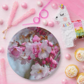 Roze kersbloesems papieren bordje (Feest)