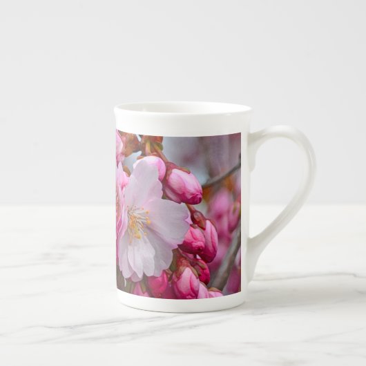 Roze kersbloesems porselein kop (Rechts)