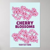 Roze kersbloesems poster (Voorkant)