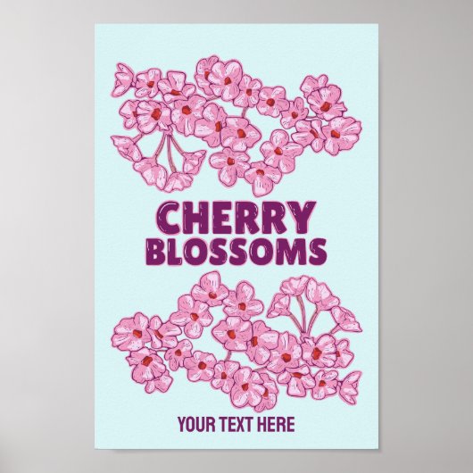 Roze kersbloesems poster (Voorkant)
