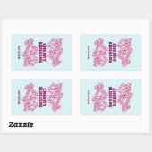 Roze kersbloesems rechthoekige sticker (Vel)