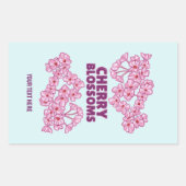 Roze kersbloesems rechthoekige sticker (Voorkant)