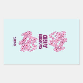 Roze kersbloesems rechthoekige sticker