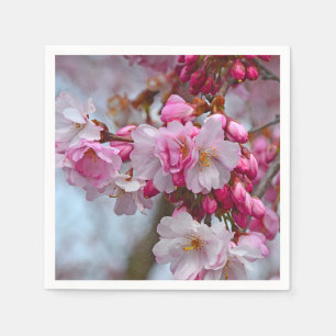 Roze kersbloesems servet