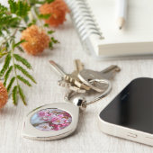 Roze kersbloesems sleutelhanger (Zijkant)