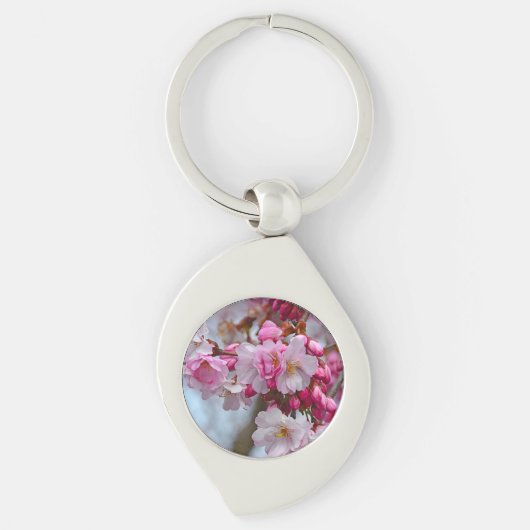 Roze kersbloesems sleutelhanger (Voorkant)