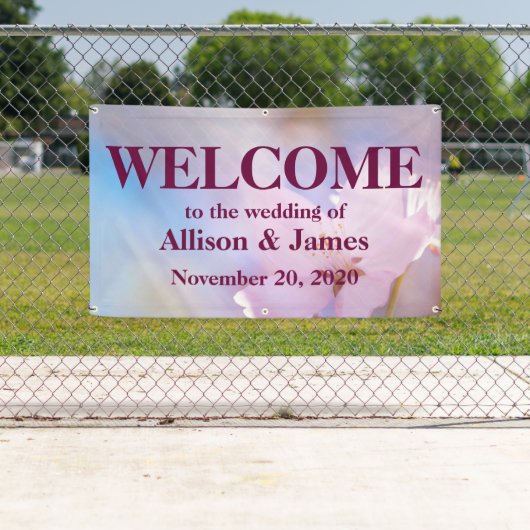 Roze kersbloesems spandoek (Insitu)