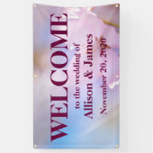 Roze kersbloesems spandoek (Verticaal)