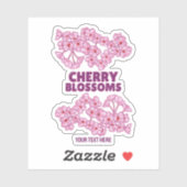 Roze kersbloesems sticker (Vel)