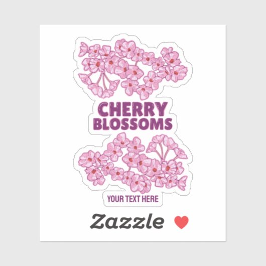 Roze kersbloesems sticker (Vel)