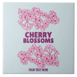 Roze kersbloesems tegeltje