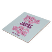 Roze kersbloesems tegeltje (Zijkant)