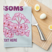 Roze kersbloesems theedoek (Quarter Fold)