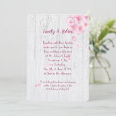 roze kersbloesems voor de bruiloft van hout kaart (Staand voorkant)