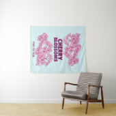 Roze kersbloesems wandkleed (In Situ (horizontaal))