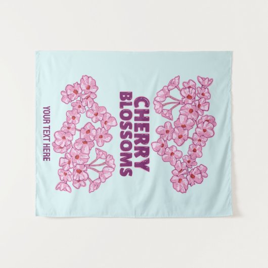 Roze kersbloesems wandkleed (Voorkant (horizontaal))