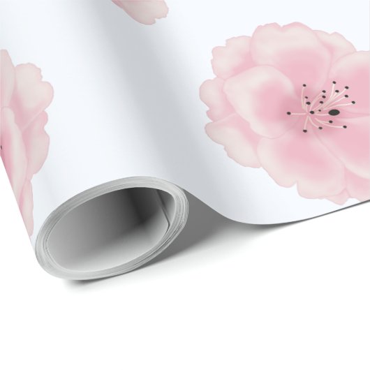 Roze kersen bloemen. Naadloos patroon. Sakura Cadeaupapier (Rol Hoek)