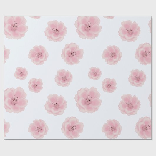 Roze kersen bloemen. Naadloos patroon. Sakura Cadeaupapier (Vlak)