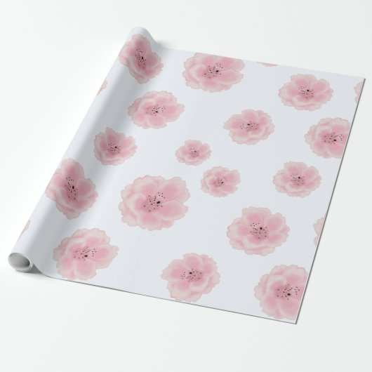 Roze kersen bloemen. Naadloos patroon. Sakura Cadeaupapier (Uitgerold)