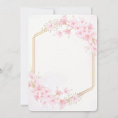 Roze Kersen Bloemenbruiloft Kaart (Achterkant)