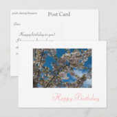 roze kersen bloesbloem briefkaart (Voorkant / Achterkant)