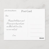 roze kersen bloesbloem briefkaart (Achterkant)