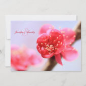 Roze kersen bloesem bruiloft kaart (Achterkant)