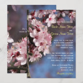  roze kersen bloesem bruiloft uitnodiging (Voorkant / Achterkant)