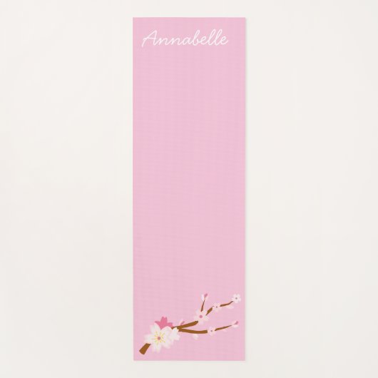 Roze kersen bloesem levendige energiekunst yogamat (Voorkant)