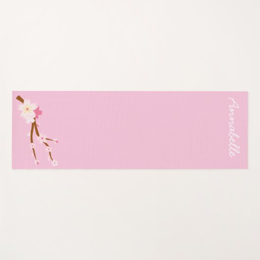 Roze kersen bloesem levendige energiekunst yogamat (Voorkant (horizontaal))