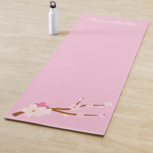 Roze kersen bloesem levendige energiekunst yogamat (In situ)