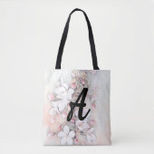  roze kersen bloesem tekening Monogram Tote Bag (Voorkant)