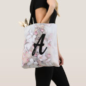  roze kersen bloesem tekening Monogram Tote Bag (Dichtbij)