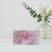 Roze kersen bloesem visitekaartje (Staand voorkant)