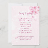 roze kersen bloesems bruiloft kaart (Voorkant)