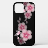 roze kersen bloesems in zwarte zee Case-Mate iPhone case (Achterkant)