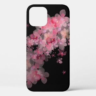 roze kersen bloesems in zwarte zee Case-Mate iPhone case