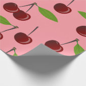 roze kersen cadeaupapier (Hoek)