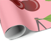 roze kersen cadeaupapier (Rol Hoek)