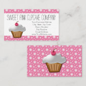  roze kersen cupcake bakkerij visitekaartje (Voorkant / Achterkant)