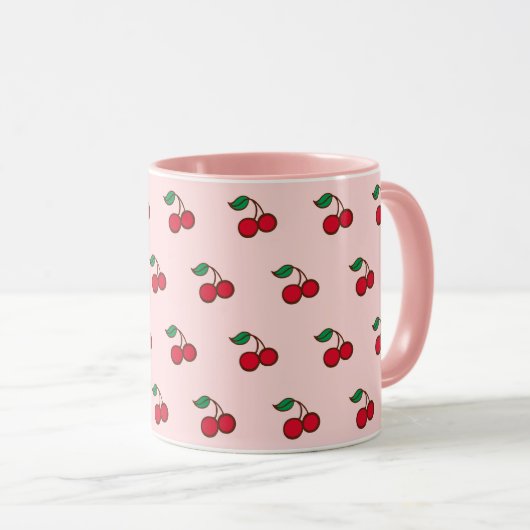 Roze Kersen Koffiemok Mok (Voorkant rechts)