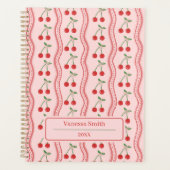 Roze Kersen met Golf Strepen Planner (Voorkant)