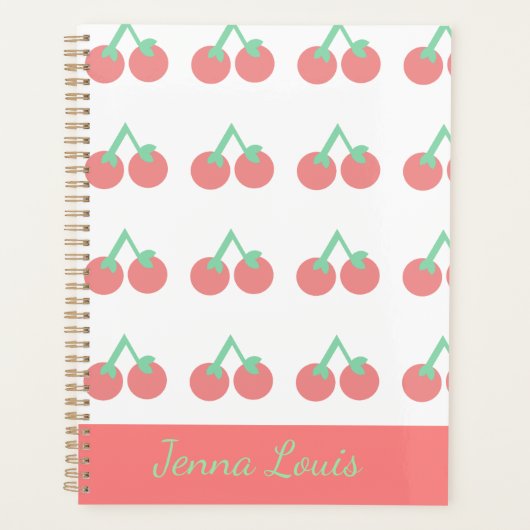 Roze Kersen Patroon  Planner (Voorkant)