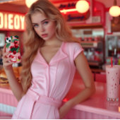 roze kersen Pop Monogram iPhone Hoesje