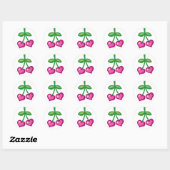 Roze kersen ronde sticker (Vel)