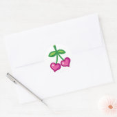 Roze kersen ronde sticker (Envelop)