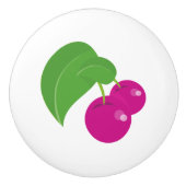 Roze kersen, roze kersen, zoete kers, vruchten keramische knop (Voorkant)