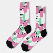 Roze kersen Striped Black roze Sokken (Links)