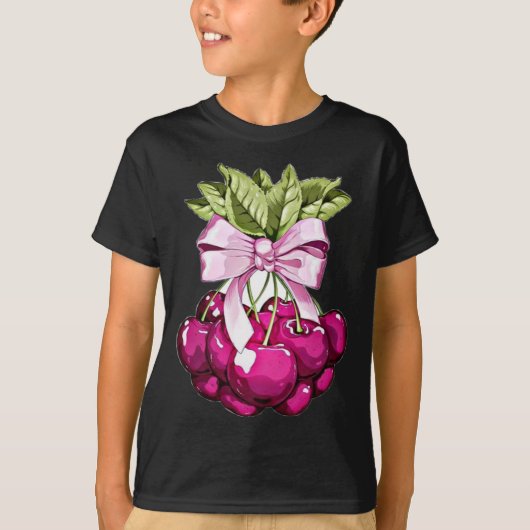 Roze kersen t-shirt (Voorkant)