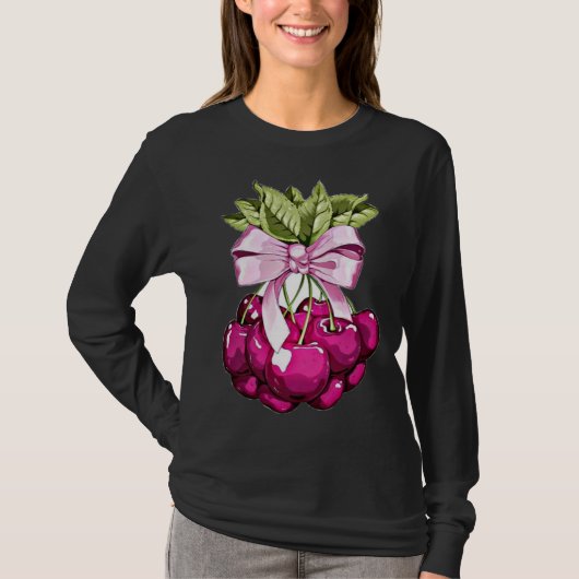 Roze kersen t-shirt (Voorkant)